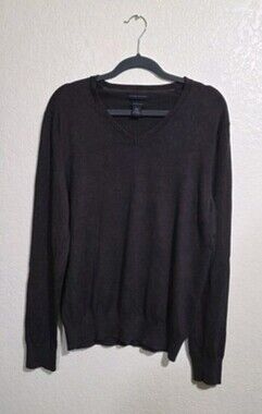 Banana Republic Soft Luxury Blend Brown V Neck Sweater Silk Cashmere Men's L